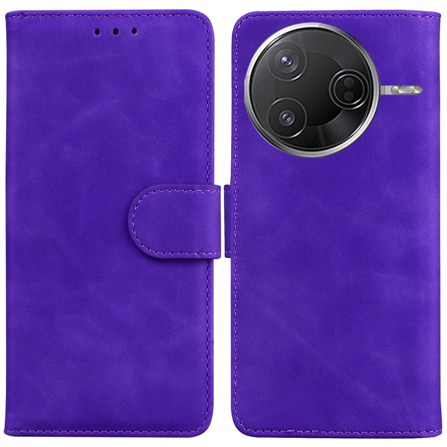 For Xiaomi Poco F7 Pro 5G  /  Poco F7 Pro 5G  /  Redmi K80 Pro 5G  /  K80 5G Case Solid Color Leather Wallet Phone Cover - Purple