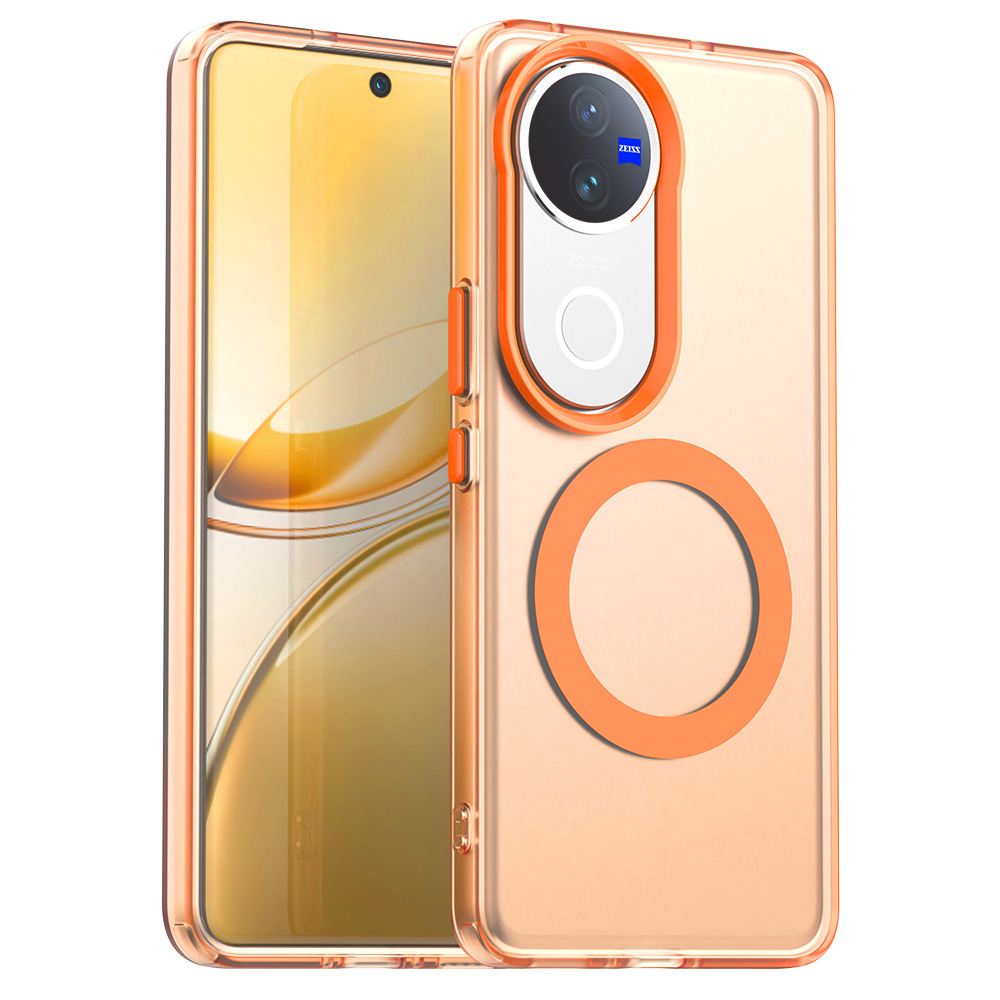 For vivo V50 5G Magnetic Case Anti Drop Hybrid Phone Back Cover - Orange