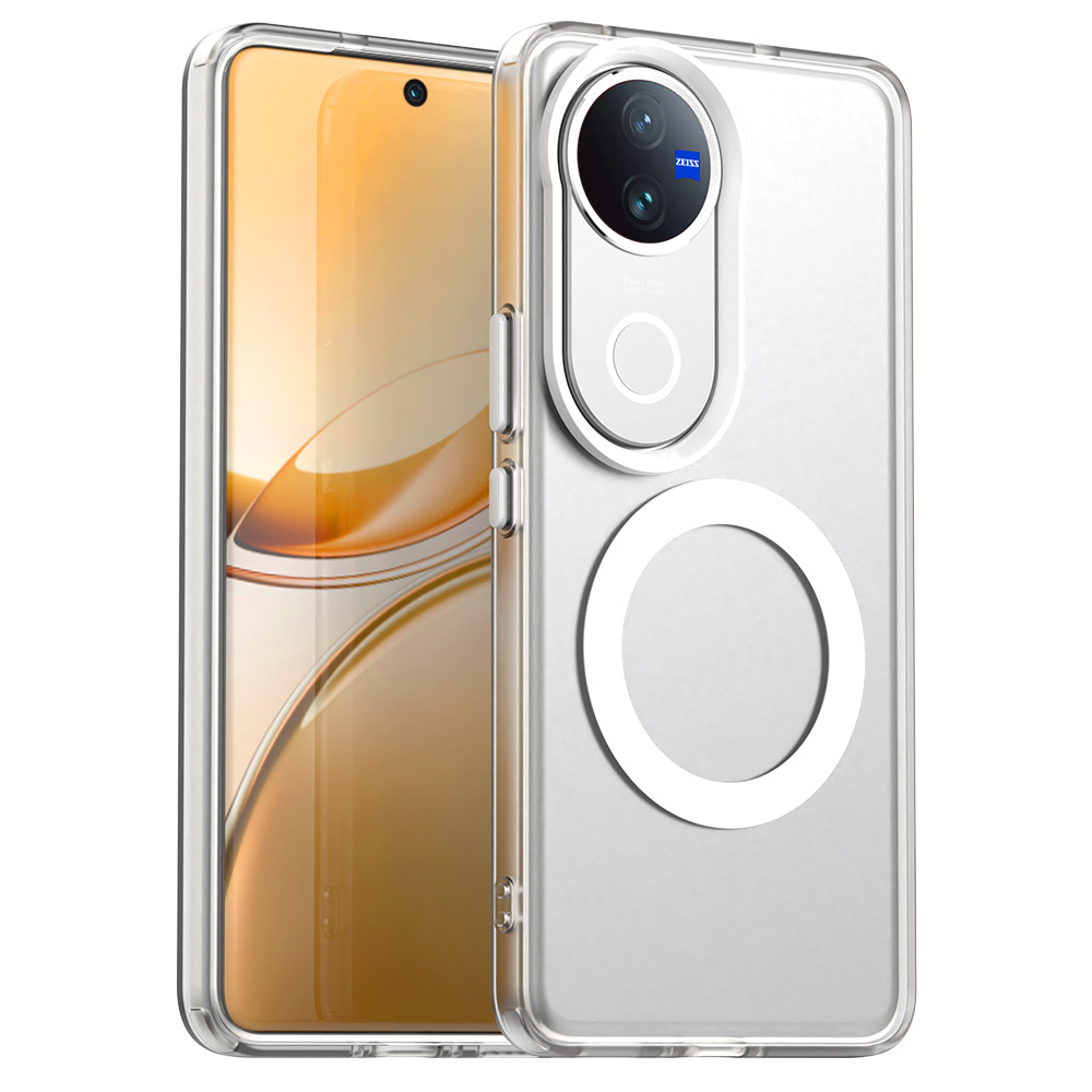 For vivo V50 5G Magnetic Case Anti Drop Hybrid Phone Back Cover - Transparent