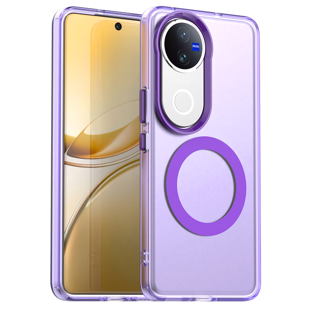 For vivo V50 5G Magnetic Case Anti Drop Hybrid Phone Back Cover - Purple