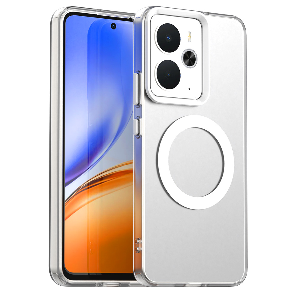 For Realme 14 5G Magnetic Case Anti Drop Hybrid Phone Back Cover - Transparent