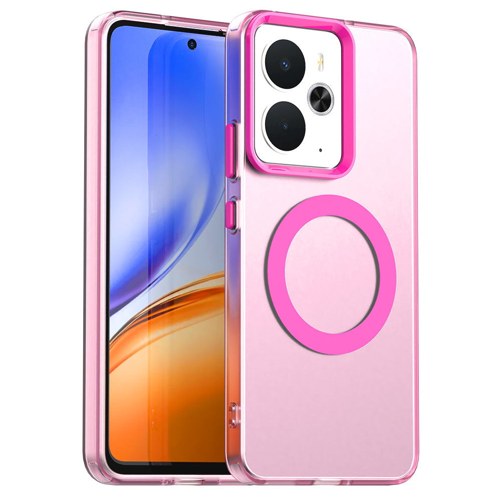 For Realme 14 5G Magnetic Case Anti Drop Hybrid Phone Back Cover - Red