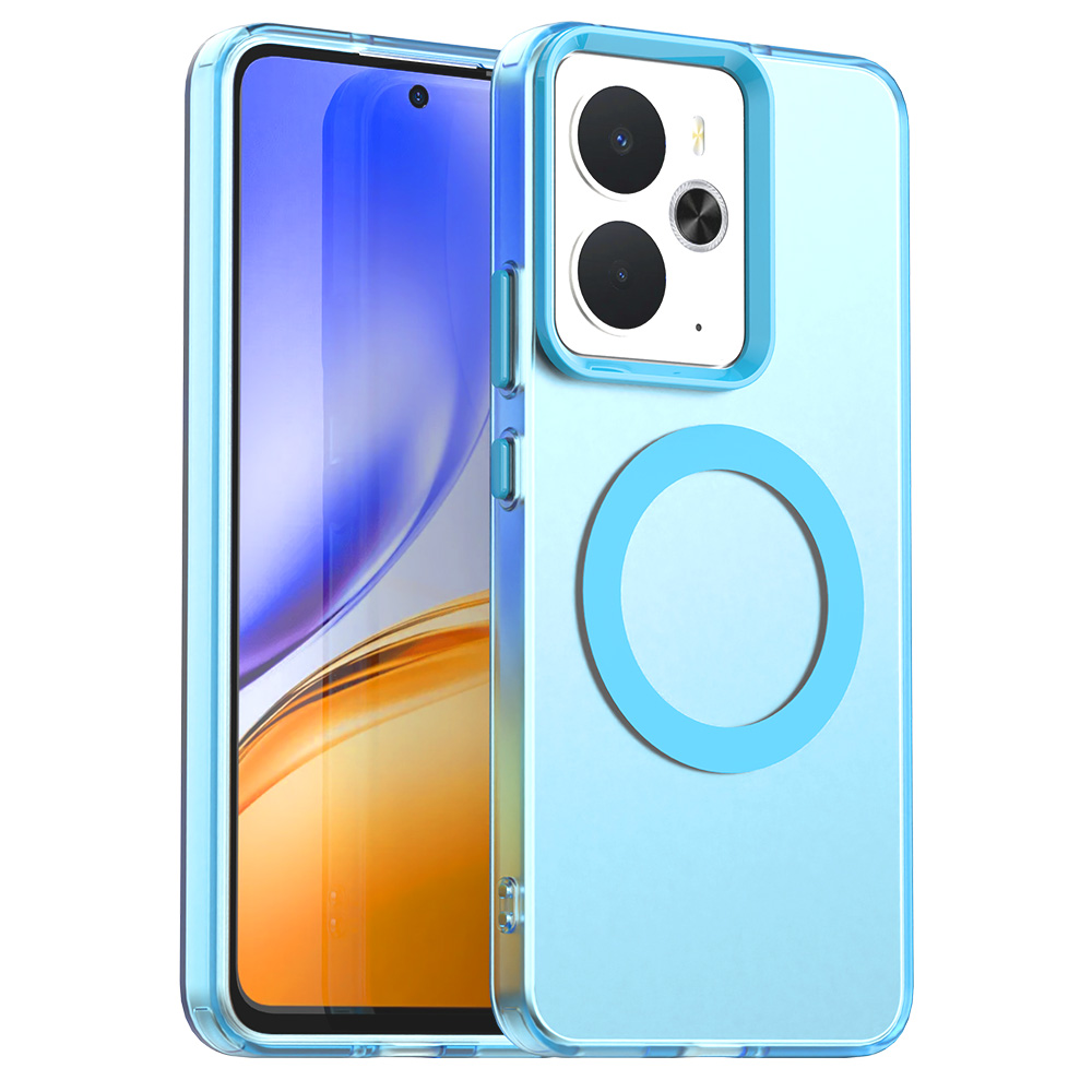 For Realme 14 5G Magnetic Case Anti Drop Hybrid Phone Back Cover - Blue