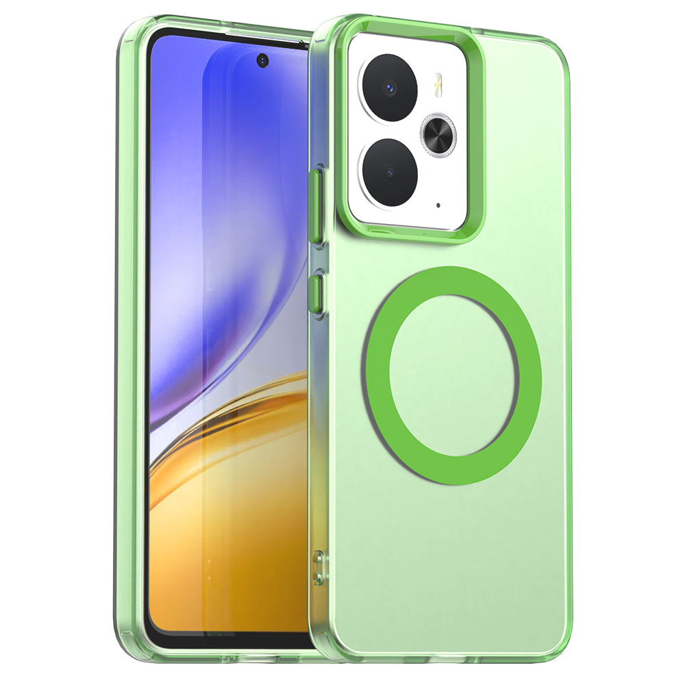For Realme 14 5G Magnetic Case Anti Drop Hybrid Phone Back Cover - Green
