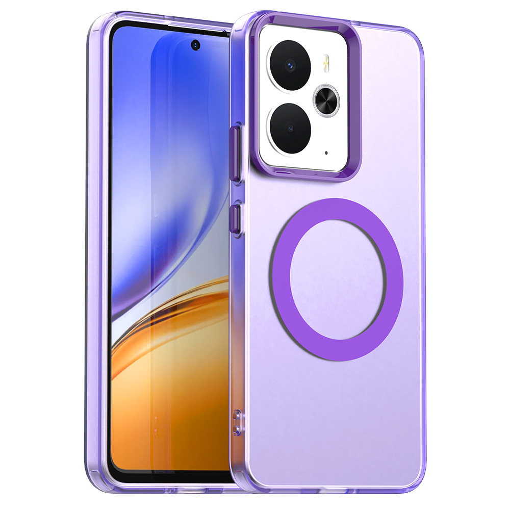 For Realme 14 5G Magnetic Case Anti Drop Hybrid Phone Back Cover - Purple
