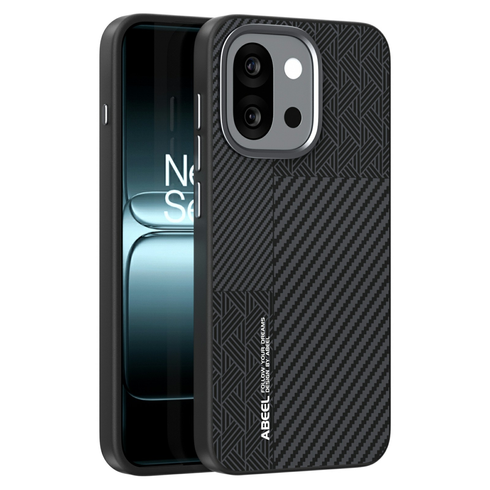 ABEEL For OnePlus 13T 5G Magnetic Case PC + TPU + Aluminum Alloy + PU Leather Slim Phone Back Cover - Texture 3