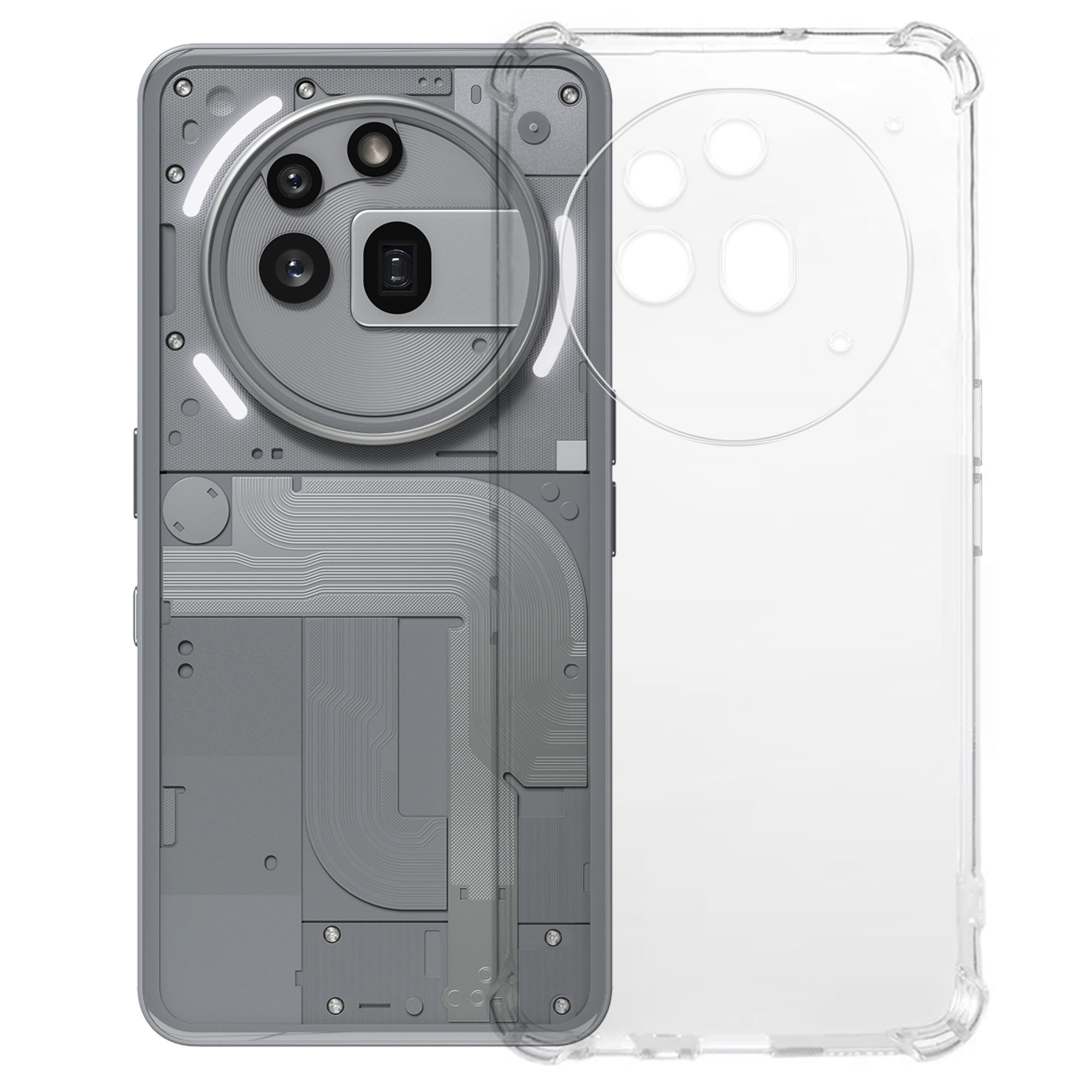 KALEBOL For Nothing Phone (3a) Pro Case 1.5mm TPU Transparent Anti-Drop Phone Cover