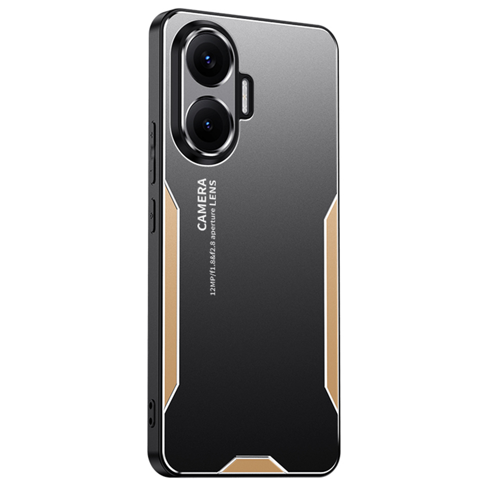 For Xiaomi Poco F7 5G / Redmi Turbo 4 Pro 5G Phone Case Aluminium Alloy TPU PC Back Cover - Gold