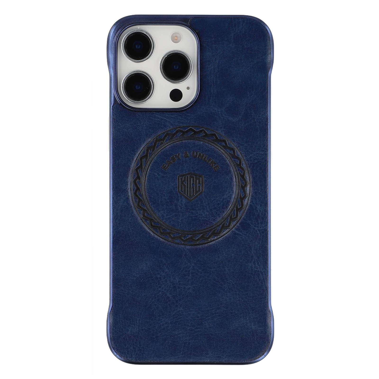 KIGC For iPhone 14 Pro Max Magnetic Case Electroplating PC + PU Phone Back Cover - Blue