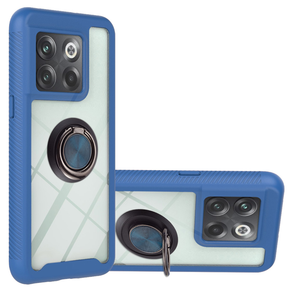 

YB PC Series-5 Für OnePlus 10T 5G / Ace Pro 5G Ring Kickstand Back Case PC + TPU Abnehmbare 2-in-1-schutzabdeckung - Saphir, OnePlus 10T 5G