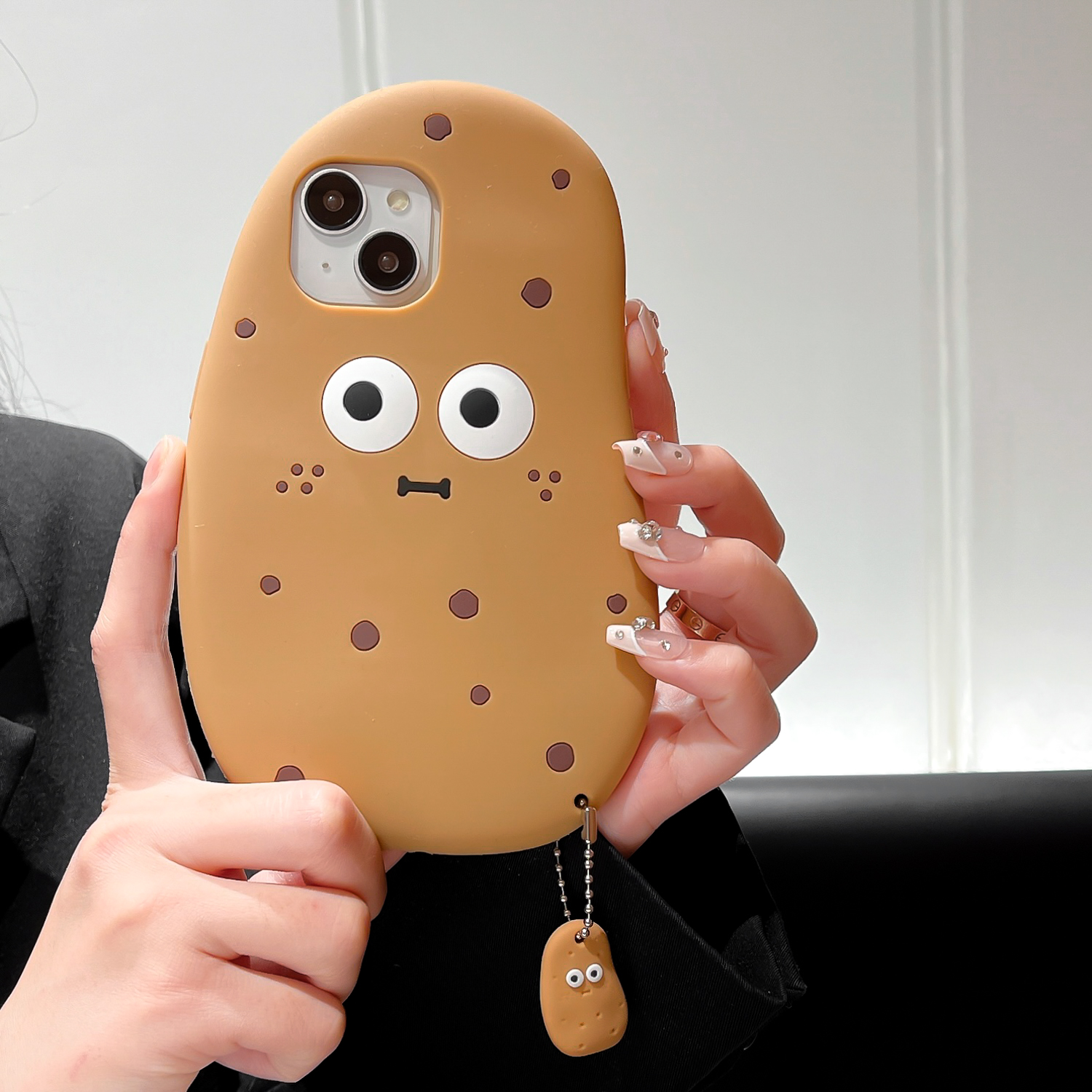 For iPhone 15 Silicone Case Cute 3D Potato Design Shockproof Phone Back Cover