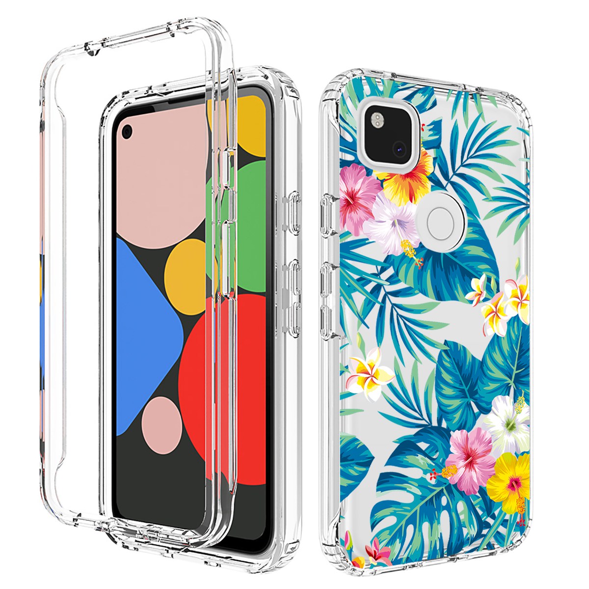 

Für Google Pixel 4a-musterdruckdrucken Klare Telefonhülle Anti-drop-hybrid-pc + Tpu-schutzabdeckung - Plantain -blatt, Google Pixel 4a