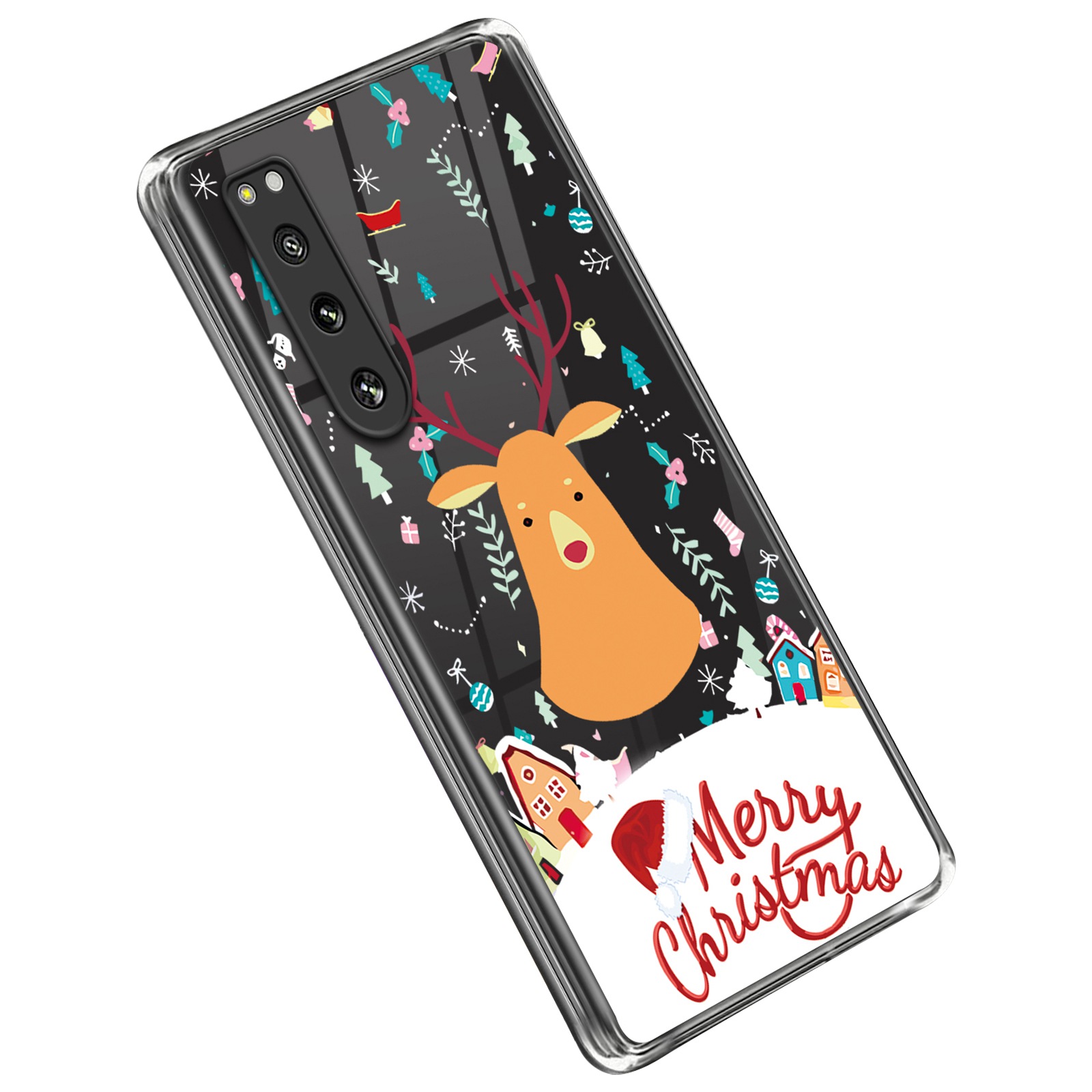 

Tpu-abdeckung Des Weihnachtsmusterdrucks Für Sony Xperia 5 IV 5G, Handy Drop-proof Ultra Slim Protective Rückenabdeckung - Weihnachtshirsch, Xperia 5 IV 5G