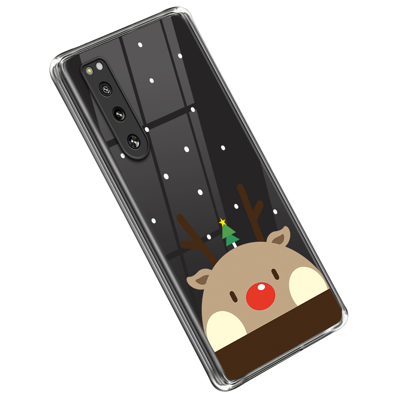 

Tpu-abdeckung Des Weihnachtsmusterdrucks Für Sony Xperia 5 IV 5G, Handy Drop-proof Ultra Slim Protective Rückenabdeckung - Mollige Hirsche, Xperia 5 IV 5G