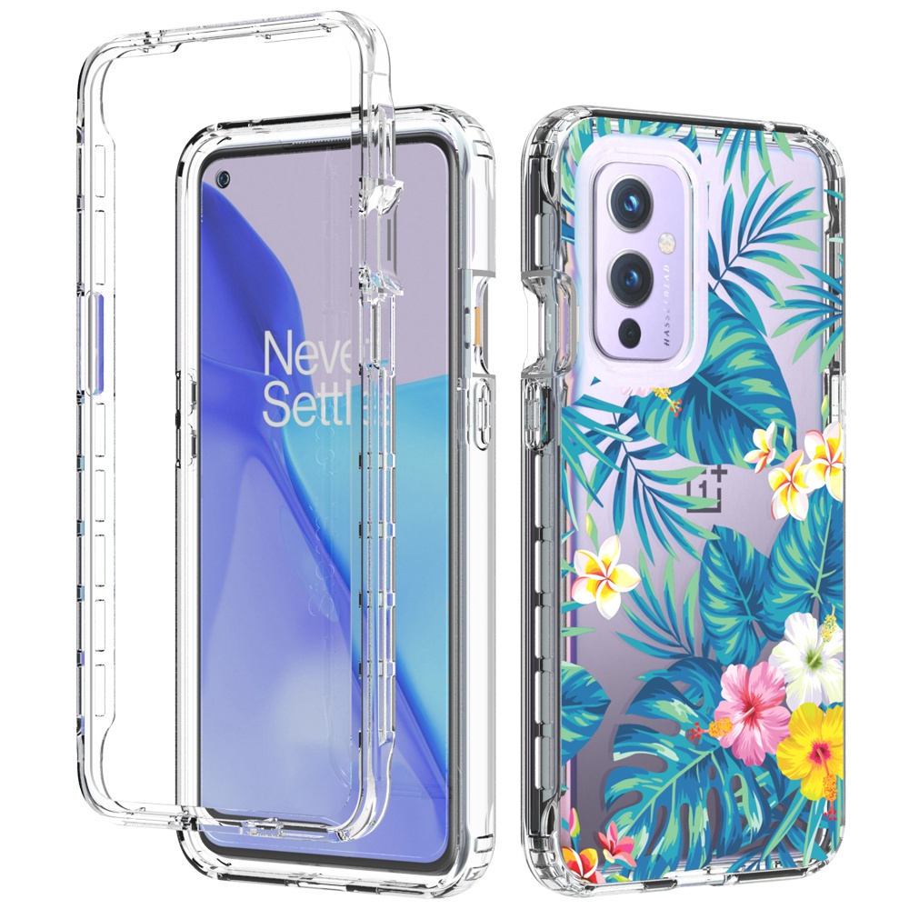 

Hartes PC Frame Soft TPU -telefonabdeckung Für OnePlus 9 (EU / Us-version), Wear-resistente Transparente Musterdruckphase - Plantain -blatt, OnePlus 9 (EU / US Version)