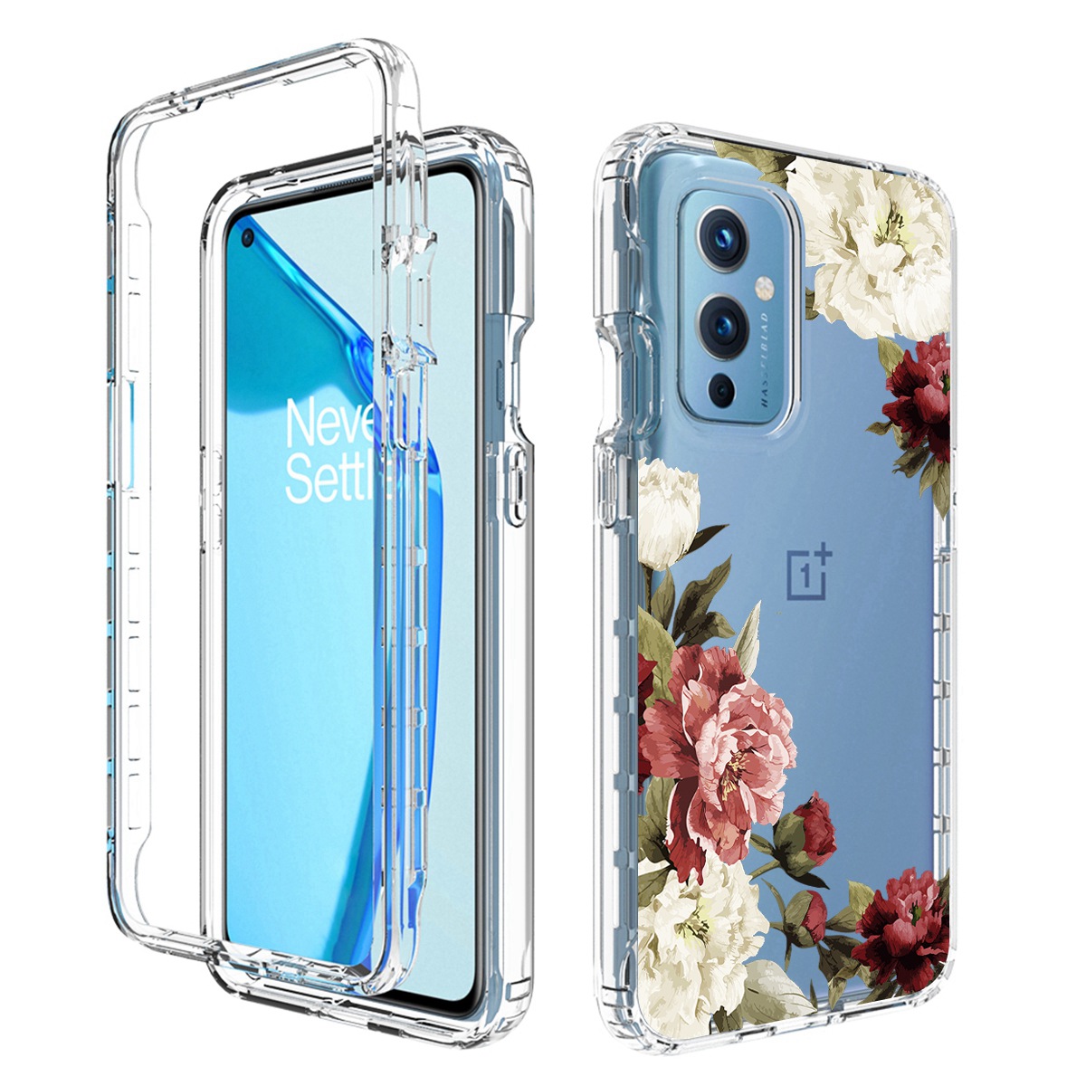 

Hartes PC Frame Soft TPU -telefonabdeckung Für OnePlus 9 (EU / Us-version), Wear-resistente Transparente Musterdruckphase - Trompetenblume, OnePlus 9 (EU / US Version)