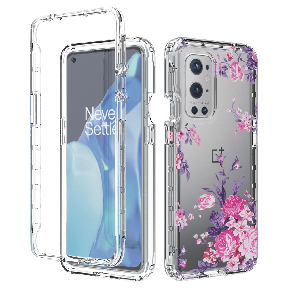 

Für OnePlus 9 Pro 5G Transparentes Musterdruck 2-in-1-telefonhülle PC Frame + Tpu-telefonschale - Blume, OnePlus 9 Pro 5G