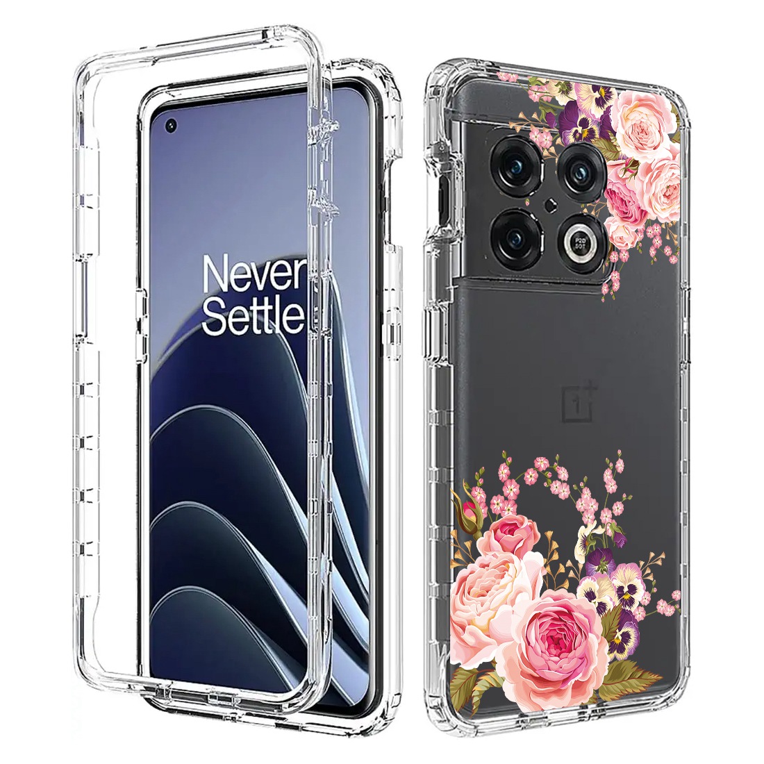 

Schutzhülle Für OnePlus 10 Pro 5G PC Frame + Tpu-abdeckung 2-in-1 Stylish Muster Drucken Klares Anti-wear-telefon Zurück-abdeckung - Rose, OnePlus 10 Pro 5G