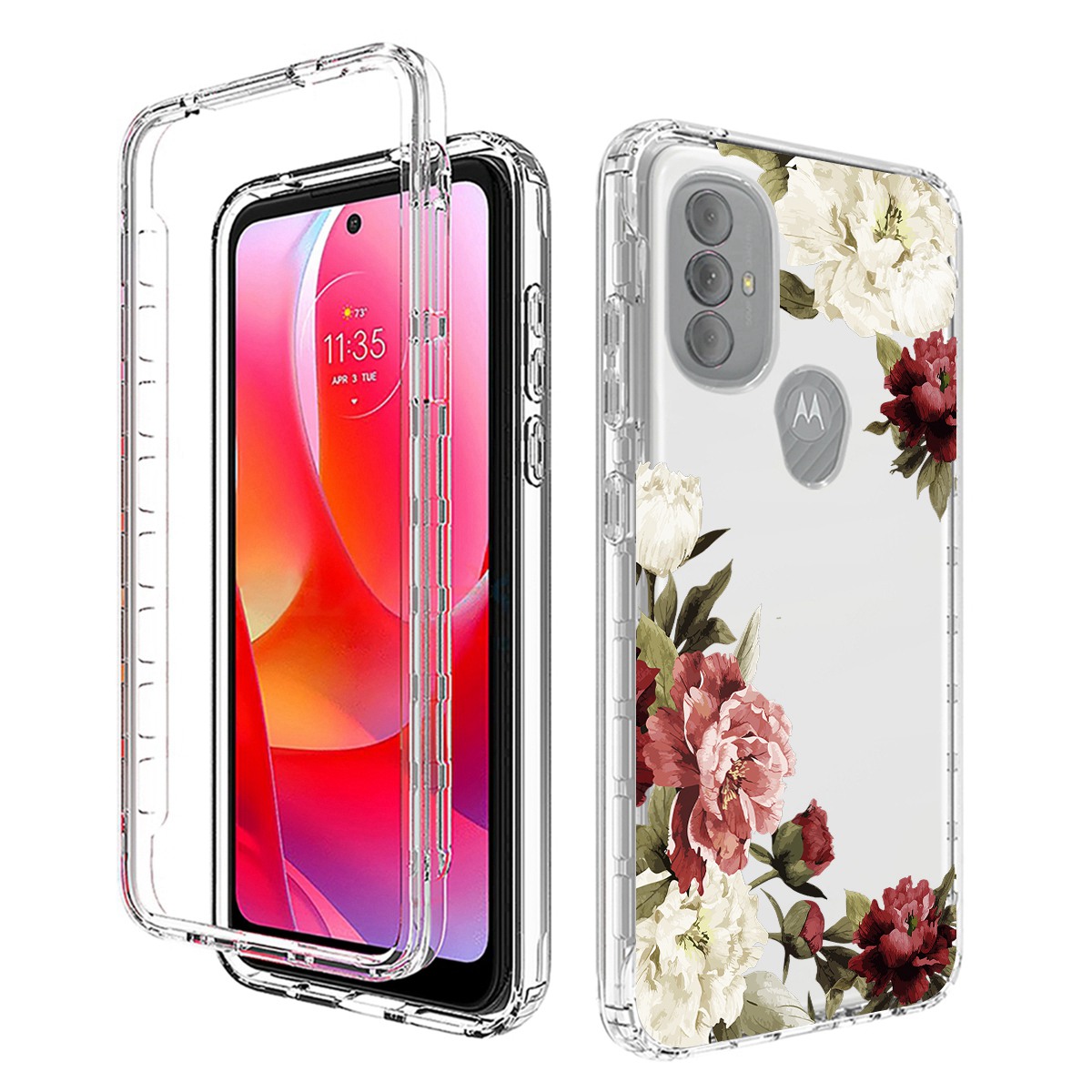 

Anti-fall Clear Phone-hülle Für Motorola Moto G-strom (2022), Pc-rahmen + Tpu-abdeckung 2-in-1-musterdruck Telefonschale - Trompetenblume, Motorola Moto G Power (2022)