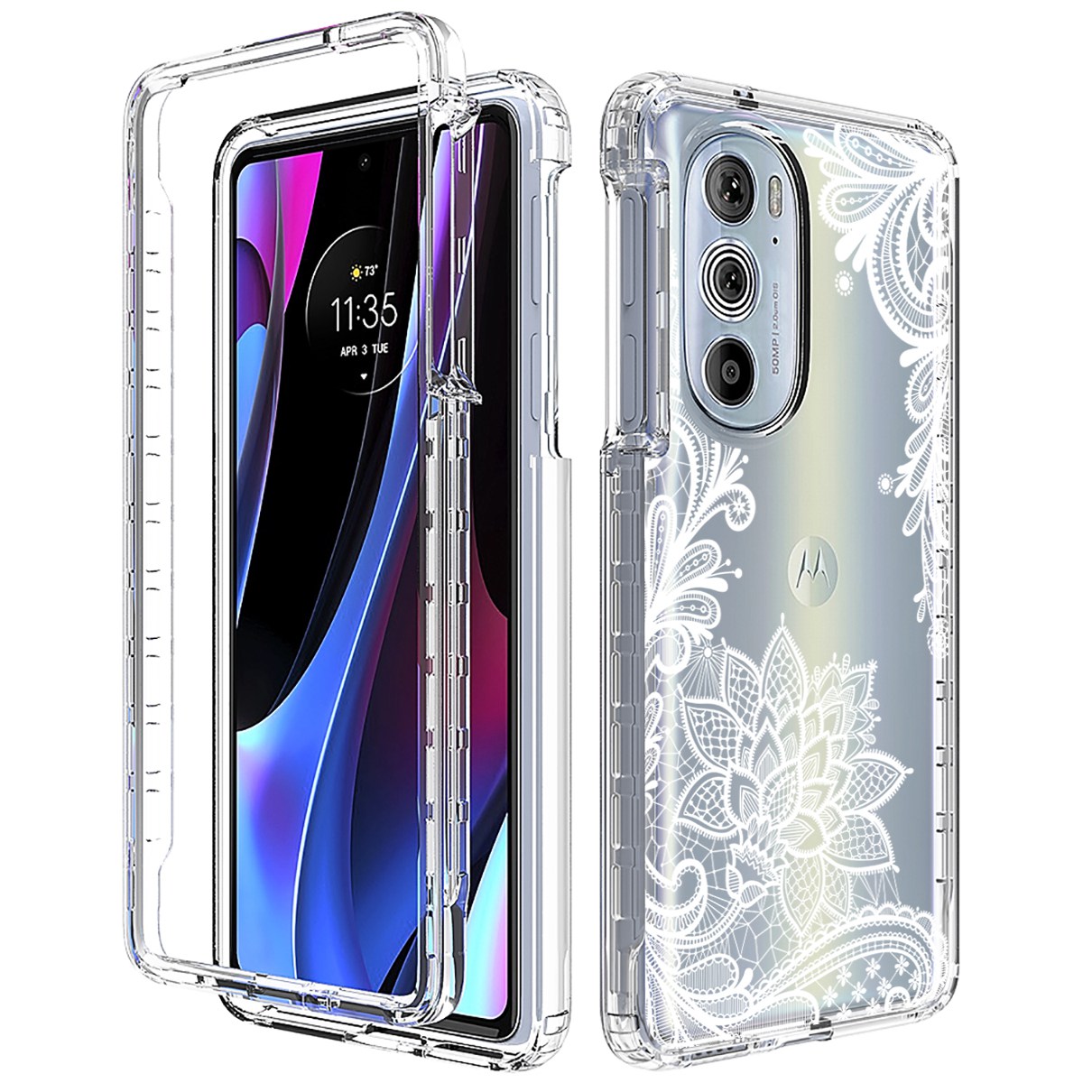 

Für Motorola Edge+ 5G UW (2022) Löschen Von Stoßdämpfer Hartpc -rahmen Soft TPU -hülle Musterdruckschützer Telefonabdeckung - Mandala Blume, Other Motorola Models