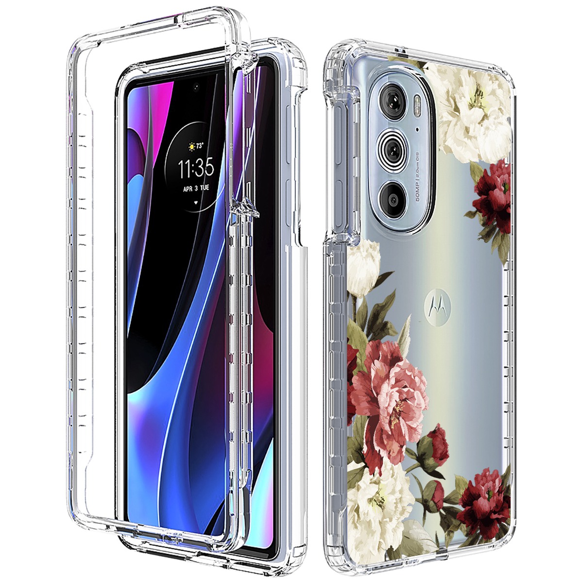 

Für Motorola Edge+ 5G UW (2022) Löschen Von Stoßdämpfer Hartpc -rahmen Soft TPU -hülle Musterdruckschützer Telefonabdeckung - Trompetenblume, Other Motorola Models