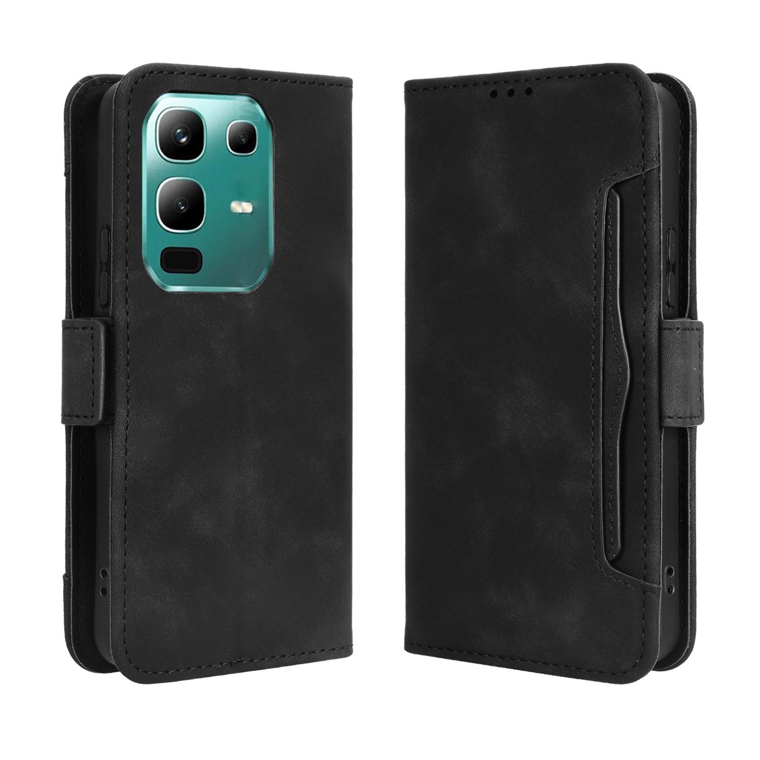 For Infinix Note 50x 5G Leather Case Phone Wallet Cover with Multiple Card Slots - Black