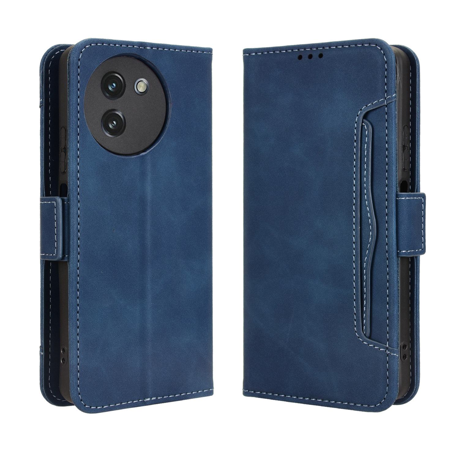 For Doogee Note 59 Pro / Doogee Note 59 Leather Case Phone Wallet Cover with Multiple Card Slots - Blue