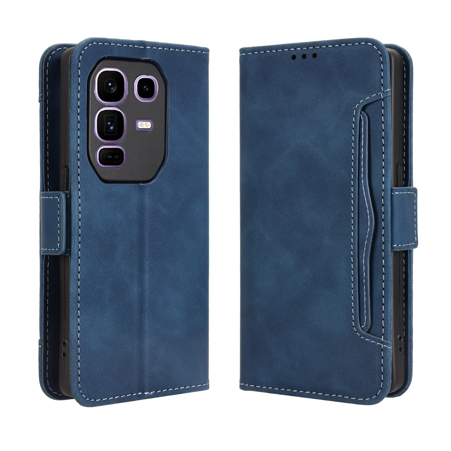For Infinix Note 50 Pro+ 5G Leather Case Phone Wallet Cover with Multiple Card Slots - Blue