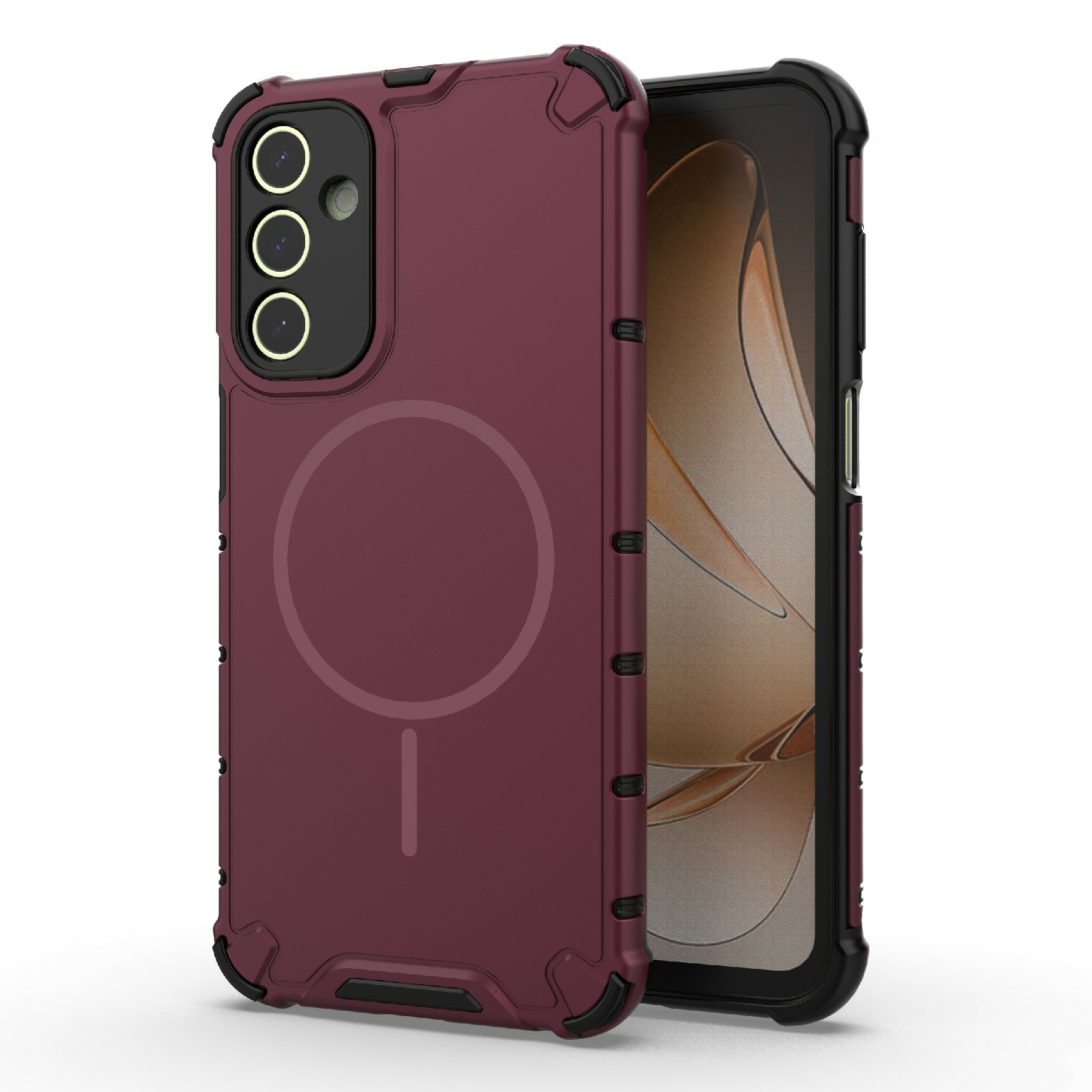 For Samsung Galaxy A15 5G  /  4G Magnetic Case Heat Dissipation Shockproof TPU + PC Phone Back Cover - Purple