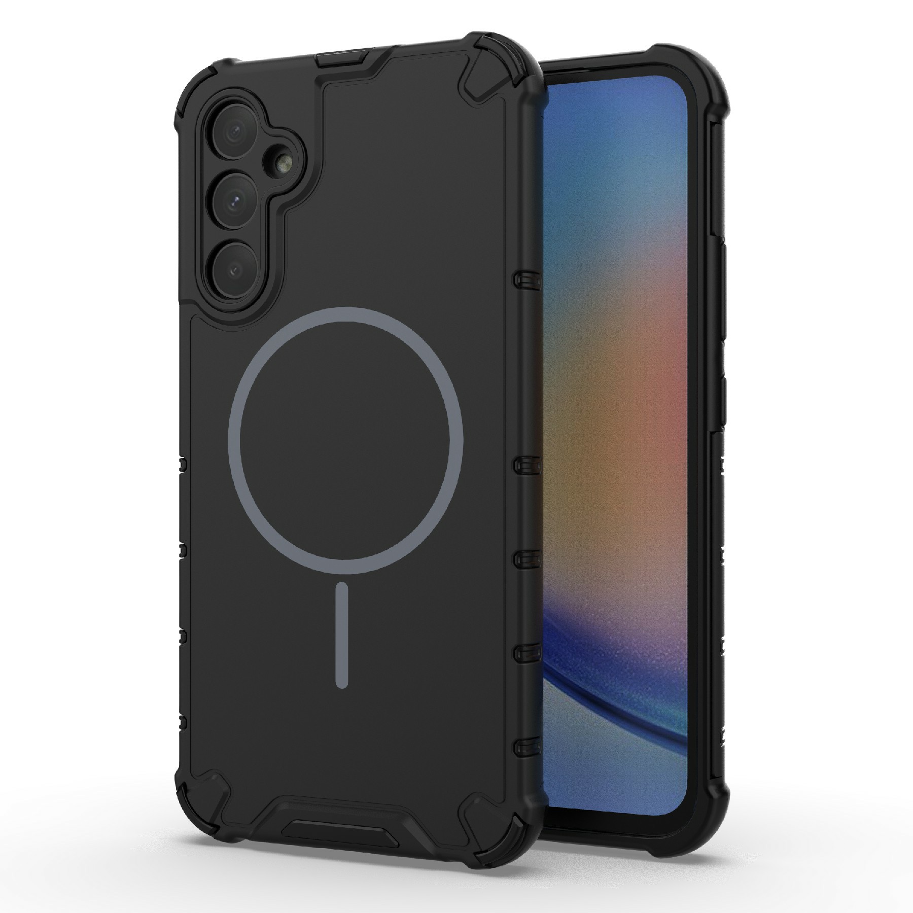 For Samsung Galaxy A34 5G Magnetic Case Heat Dissipation Shockproof TPU + PC Phone Back Cover - Black