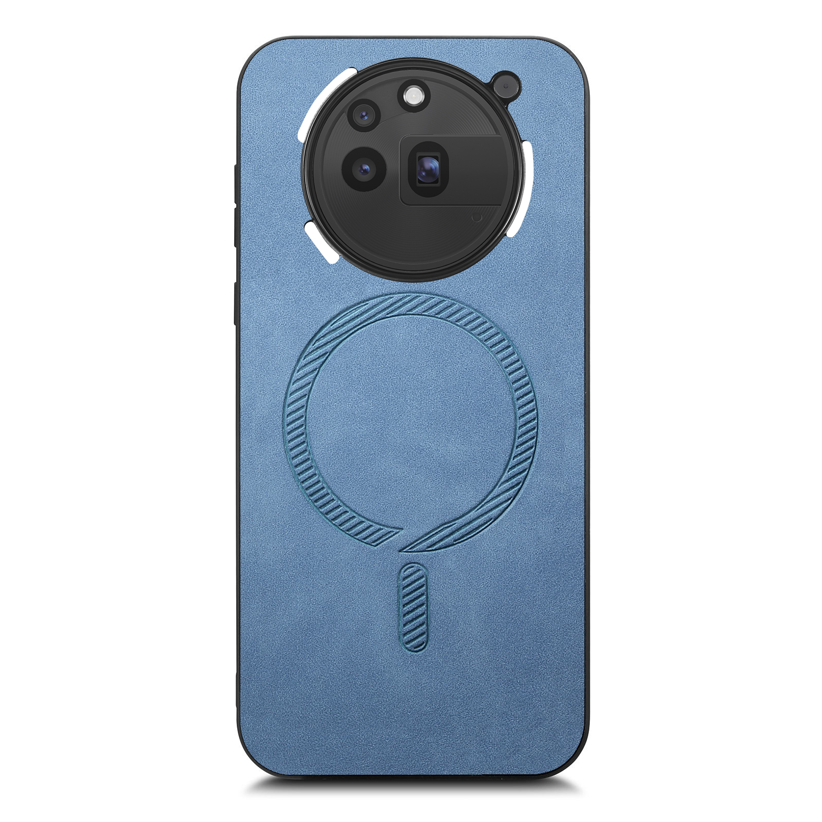 For Nothing Phone (3a) Pro Leather Back Magnetic Case Skin-touch Phone Cover - Blue