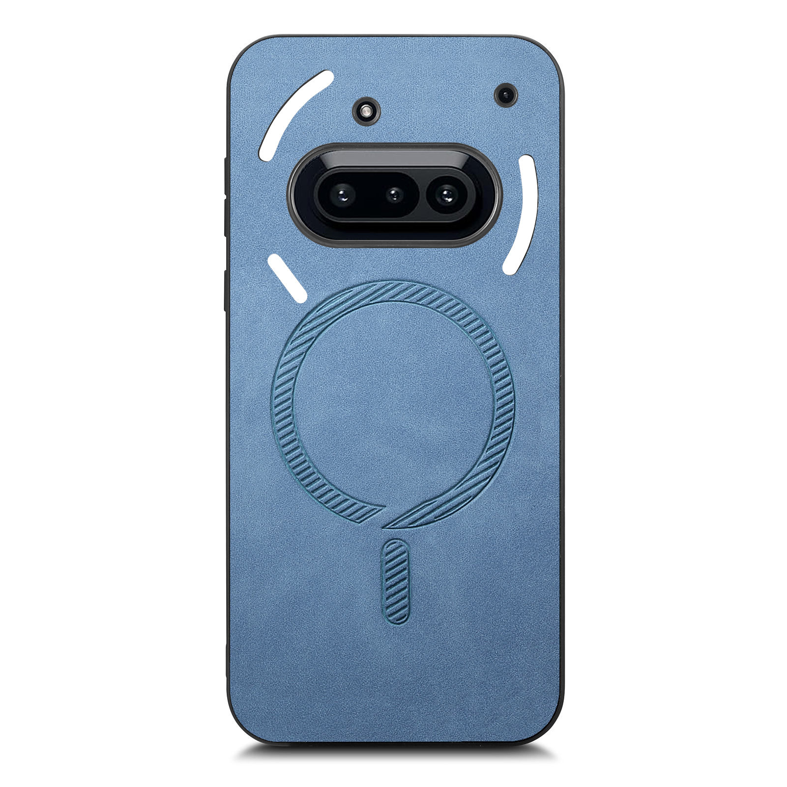 For Nothing Phone (3a) Leather Back Magnetic Case Skin-touch Phone Cover - Blue
