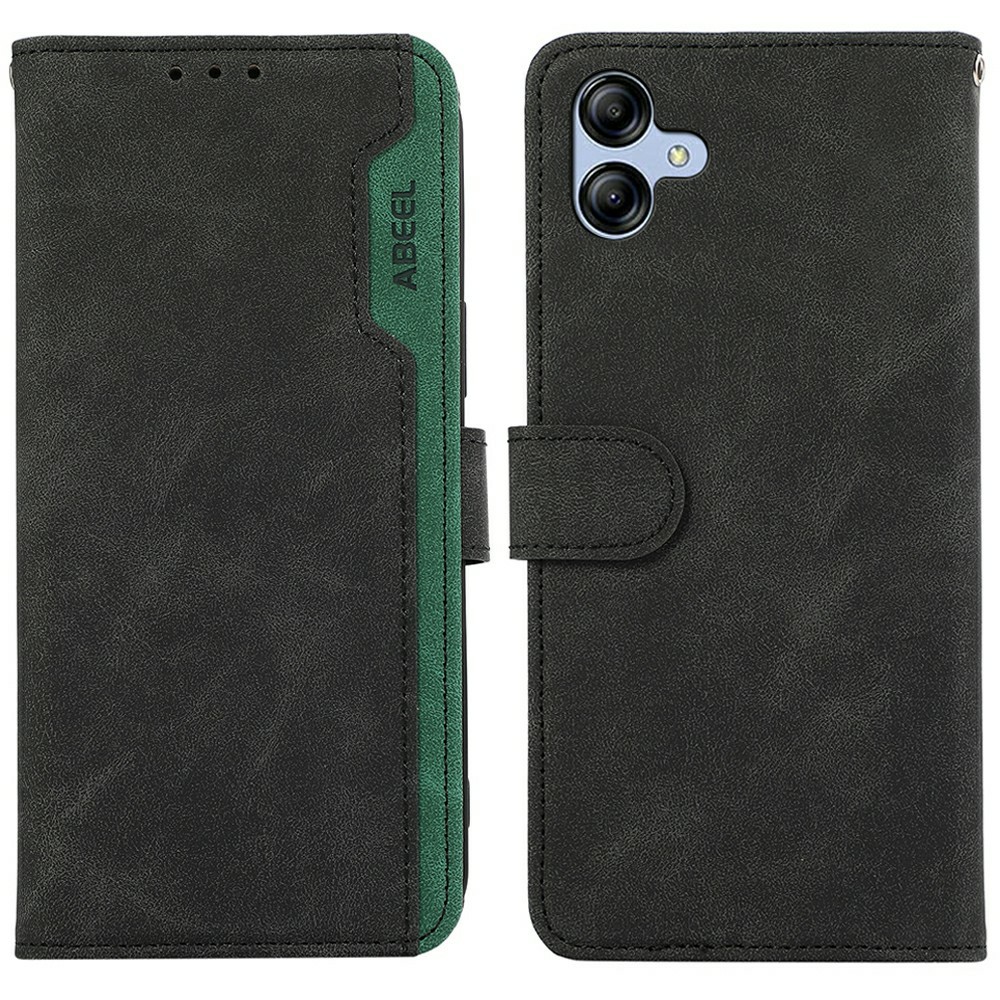 ABEEL For Samsung Galaxy A07 5G / A07 4G / A06 4G / A06 5G Case Color Splicing Leather Flip Phone Cover RFID Blocking - Black