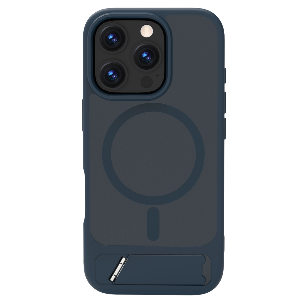 LEREACH Le-Chic Series For iPhone 16 Pro Case Compatible with MagSafe Kickstand TPU + PC Phone Cover - Blue