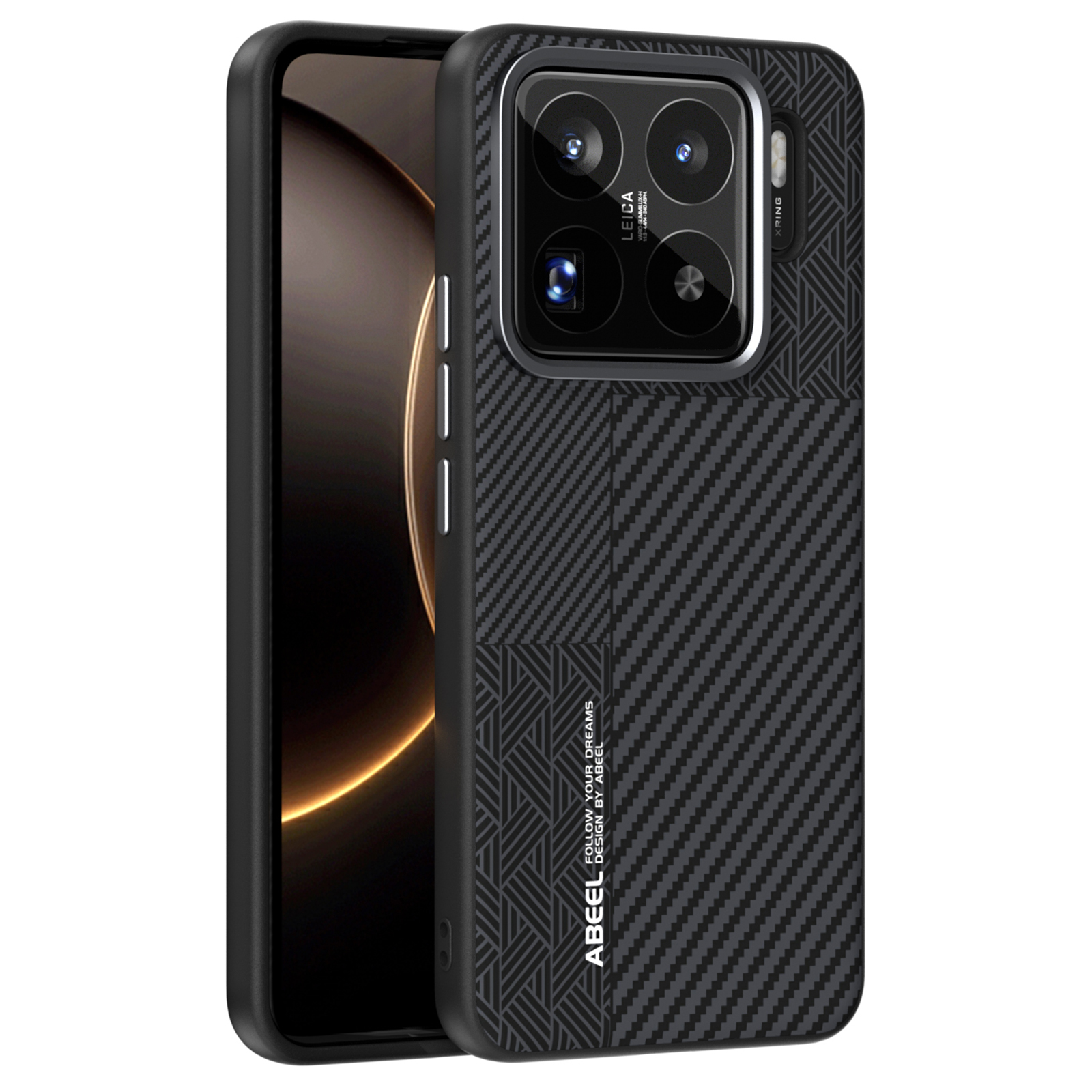 ABEEL For Xiaomi 15S Pro Magnetic Case PC + TPU + Aluminum Alloy + PU Leather Slim Phone Back Cover - Texture 3