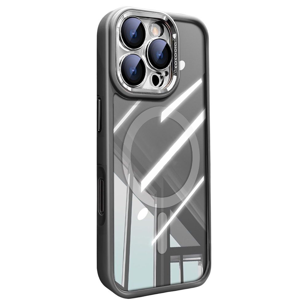 For iPhone 16 Pro Max Case Compatible with MagSafe PC + TPU Phone Cover with Detachable Camera Lens Film - Grey
