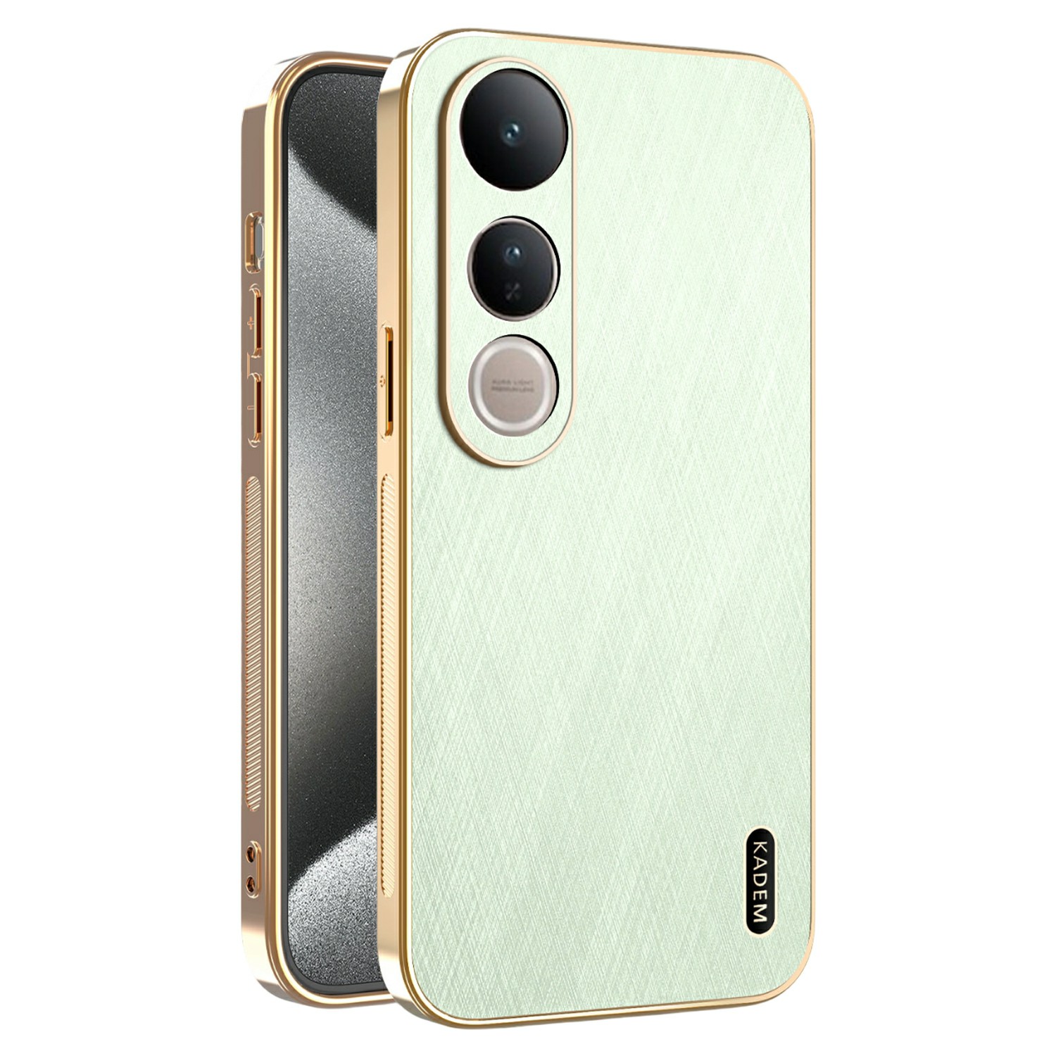 KADEM For vivo V50 Lite 4G / 5G Case Electroplating Silk Texture PU + TPU Phone Back Cover - Green