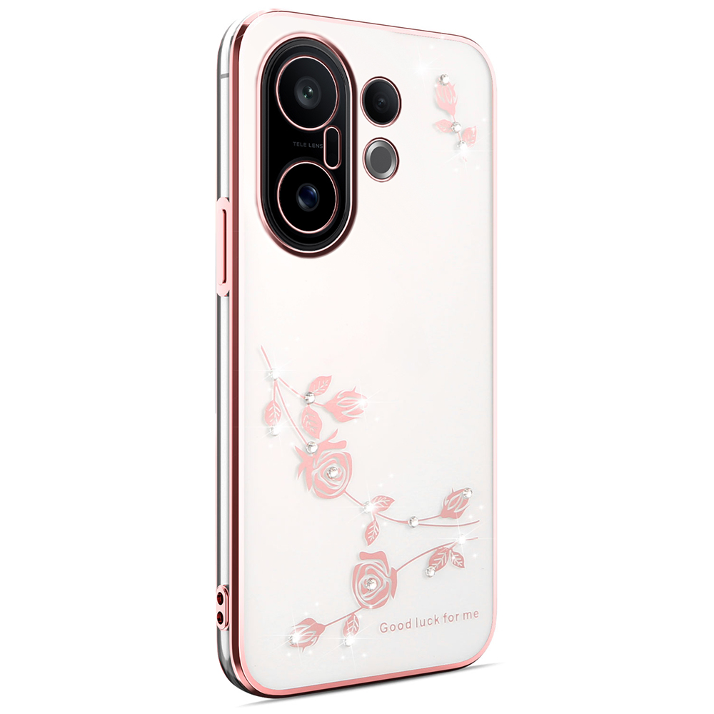 KADEM For vivo S30 Pro mini 5G Case Flower Rhinestone Decor TPU Phone Cover - Rose Gold