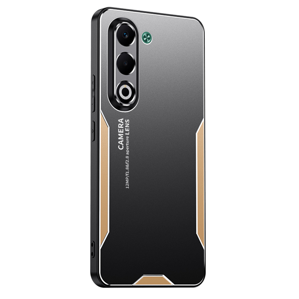 For Oppo A5 5G Phone Case Aluminium Alloy TPU PC Back Cover - Gold