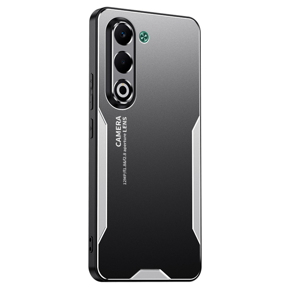 For Oppo A5 5G Phone Case Aluminium Alloy TPU PC Back Cover - Silver