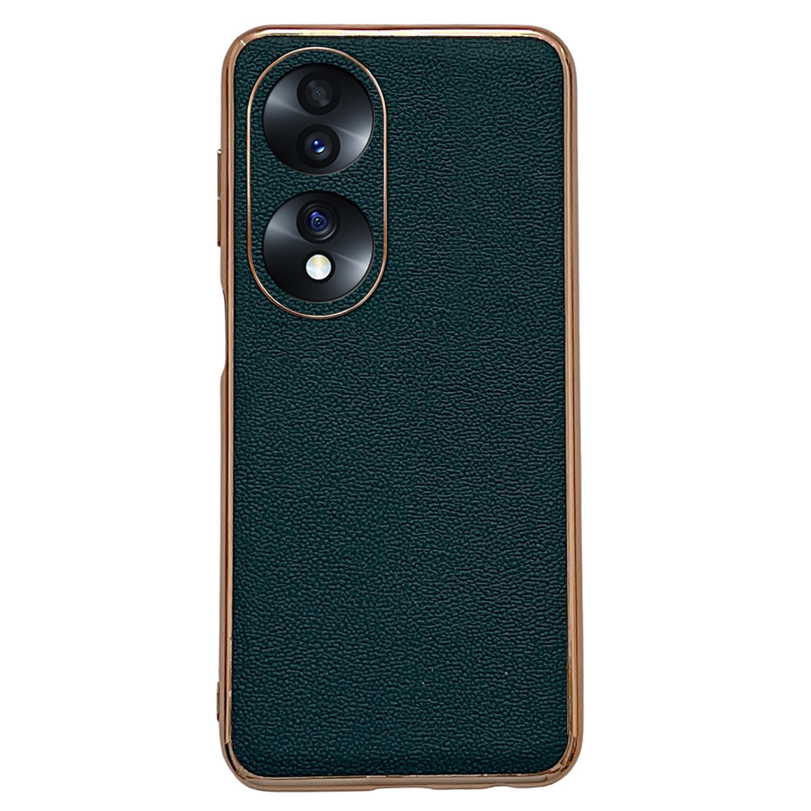 

Stoßdämpfer Hülle Für Honor 70 5G Anti-drogen-telefonabdeckung Elektrierend Echtes Lederbeschichteter Tpu+pc-telefonhülle - Mitternacht Grün, Honor 70 5G