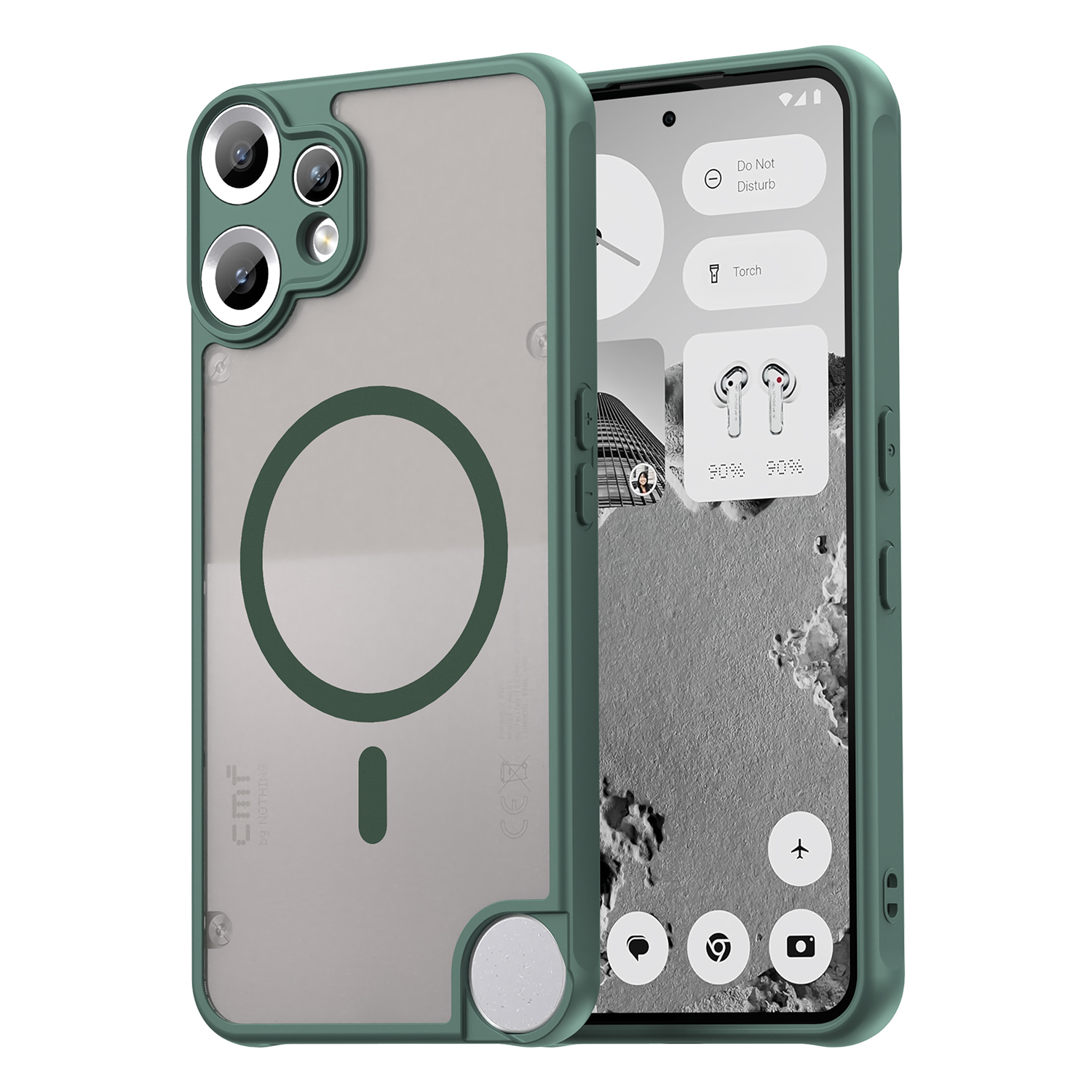 For Nothing CMF Phone 2 Pro Magnetic Case Anti Drop PC + TPU Phone Cover - Green