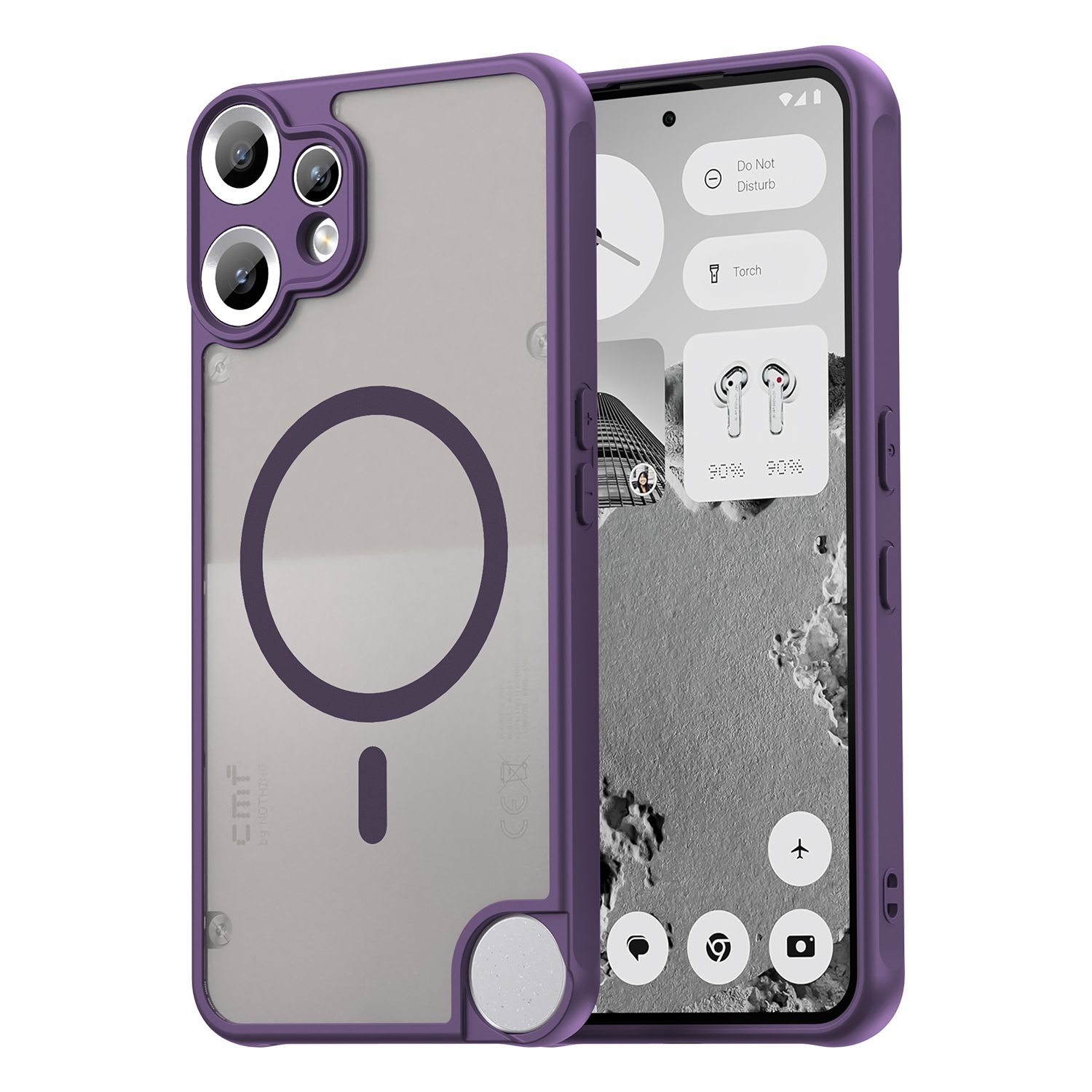 For Nothing CMF Phone 2 Pro Magnetic Case Anti Drop PC + TPU Phone Cover - Purple