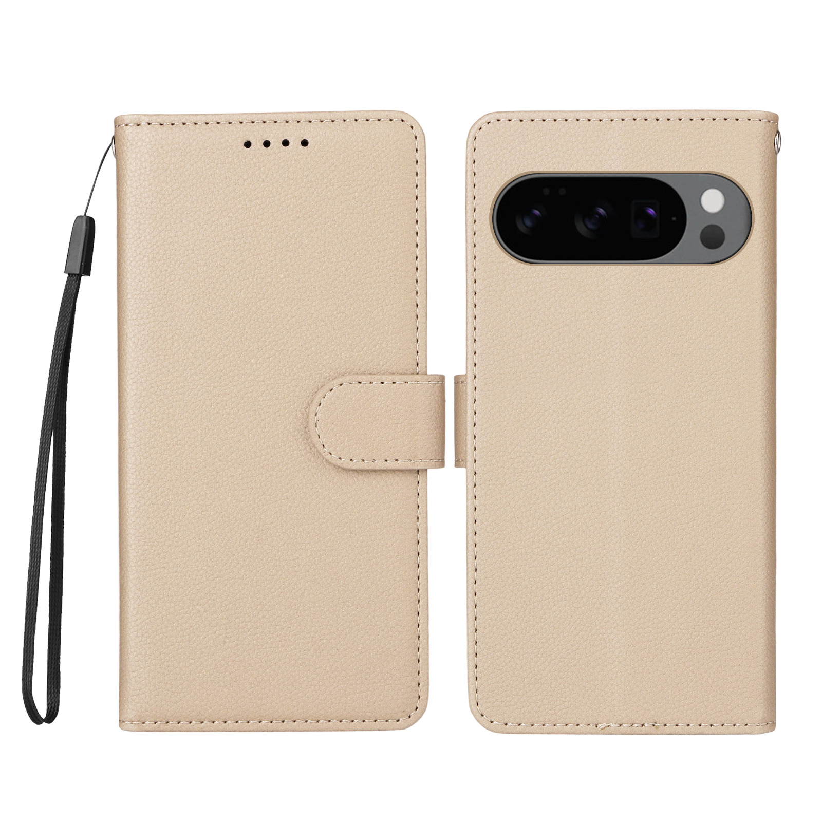 For Google Pixel 9 / Google Pixel 9 Pro / Google Pixel 10 Pro / Google Pixel 10 Case RFID Blocking 3 Card Slots PU Leather Phone Cover with Wrist Stra