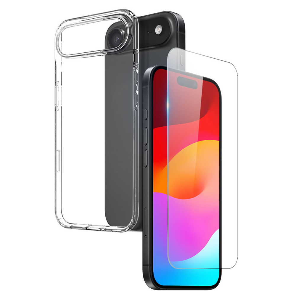 NORTHJO For iPhone Air Case Soft TPU Clear Phone Cover with Tempered Glass Screen Protector