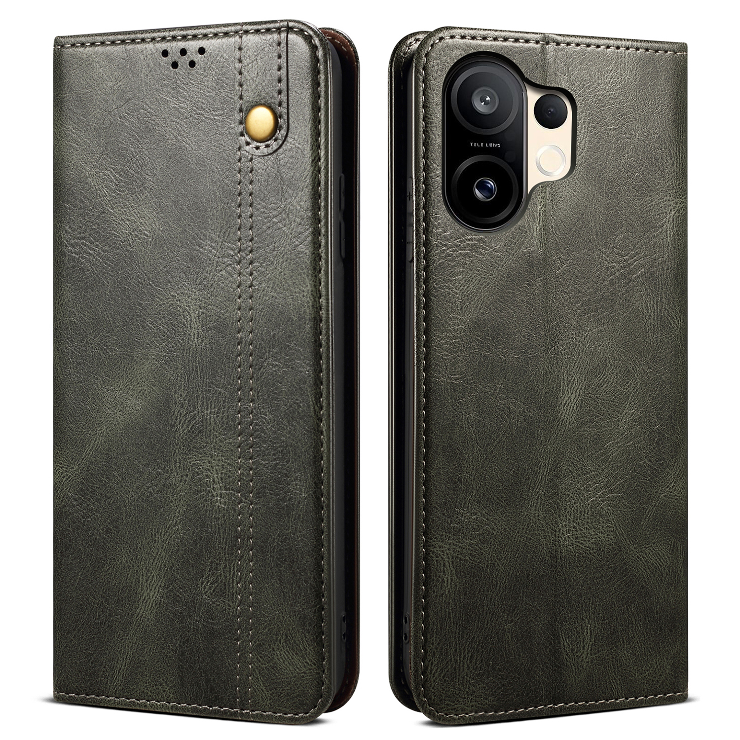 For vivo S30 Pro mini 5G Case Crazy Horse Texture Waxy Leather Wallet Stand Phone Cover - Green