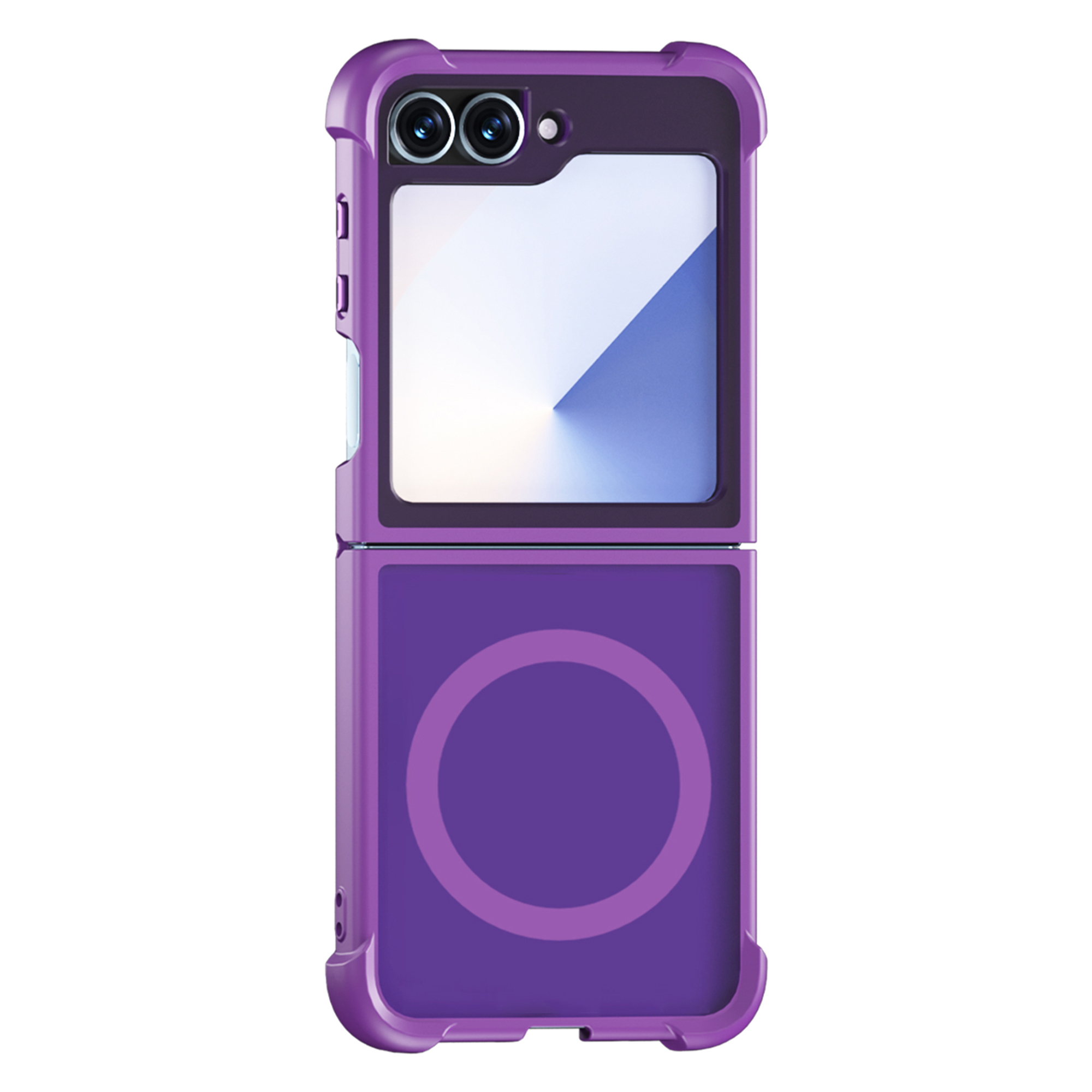 For Samsung Galaxy Z Flip7 FE 5G / Z Flip6 5G Magnetic Case Shockproof Matte PC + TPU Phone Cover - Purple