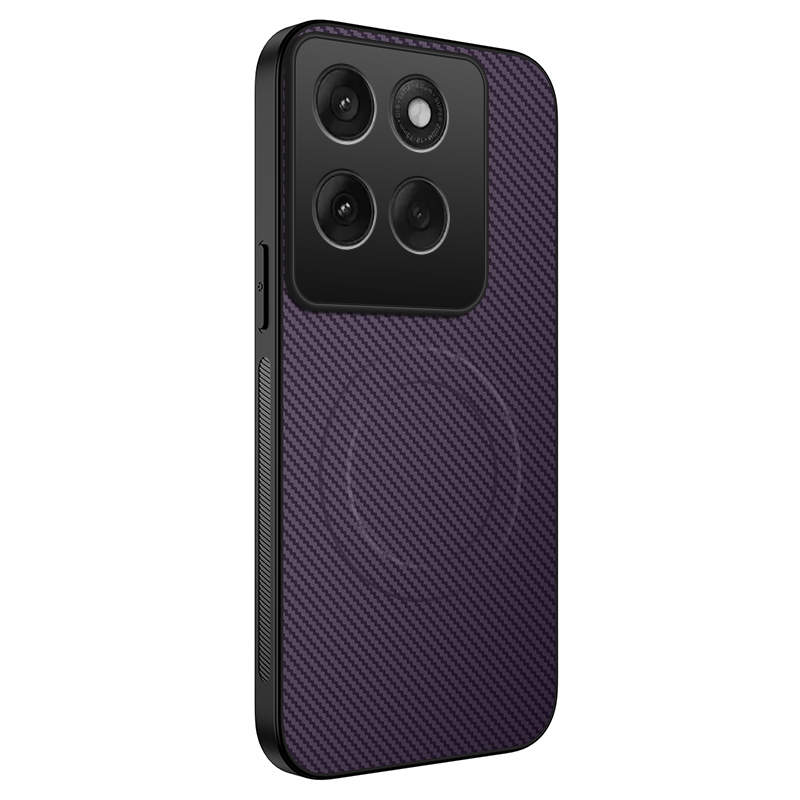 WANLONFENG For Motorola Edge 60 5G / Motorola Edge 60 Fusion 5G Case Magnetic Case  TQ Series Carbon Fiber Texture PC TPU Phone Cover - Purple