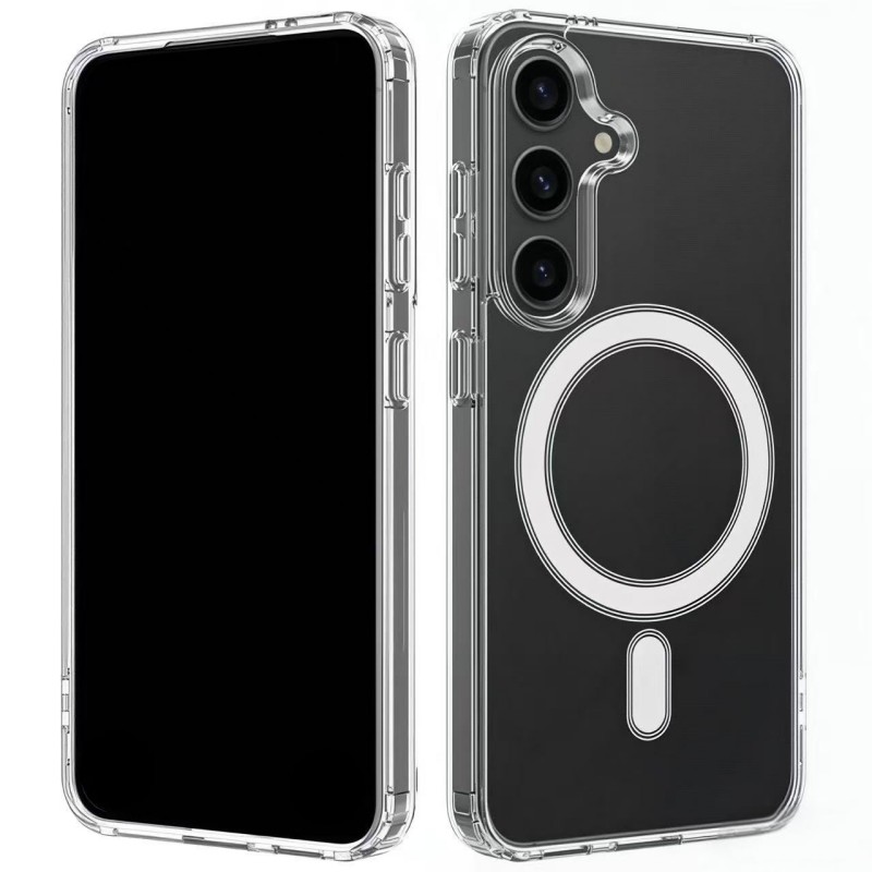 WANLONFENG For Samsung Galaxy S25+ Clear Magnetic Case  LM2 Series Phone Cover (Big Lens Hole) - Transparent