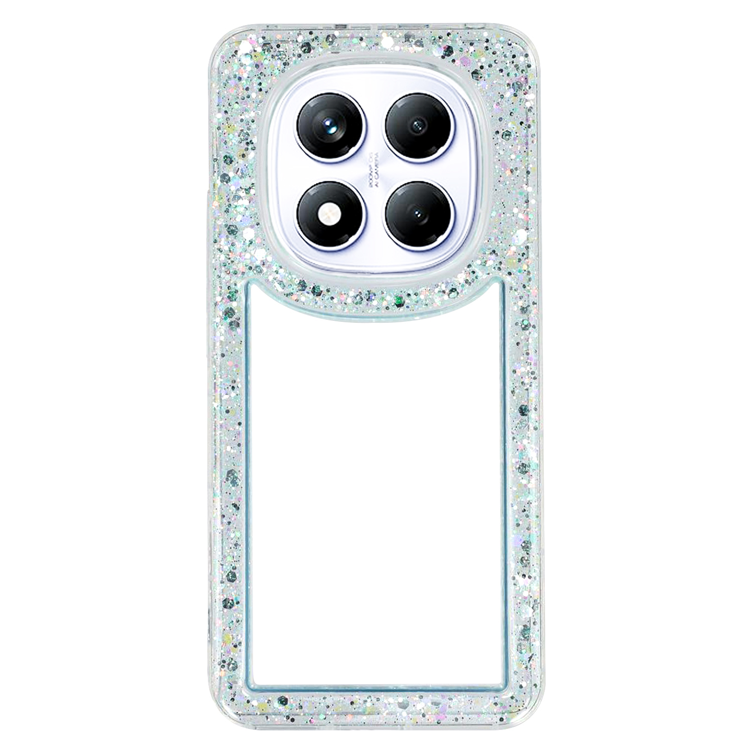 For Xiaomi Redmi Note 14 Pro 4G Case Glitter Epoxy Soft TPU Clear Back Cover - Green
